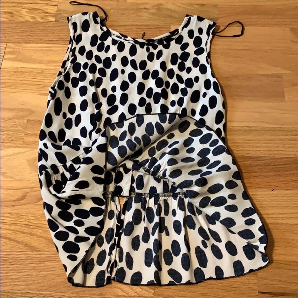 H&M Polka dot Peplum top Back zip - Picture 11 of 16